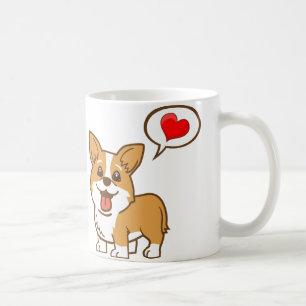 Corgi-Herz-Kaffee-Tasse des Valentines Tages Kaffeetasse