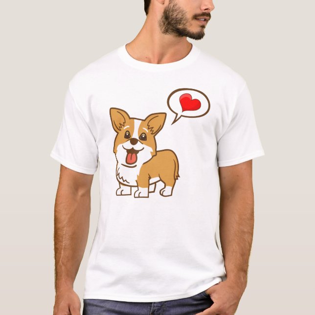 Corgi-"Herz-" T - Shirt für Männer (Vorderseite)