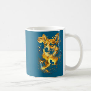 Corgi heult zum Mond vintage 90er lustiger Hund Kaffeetasse