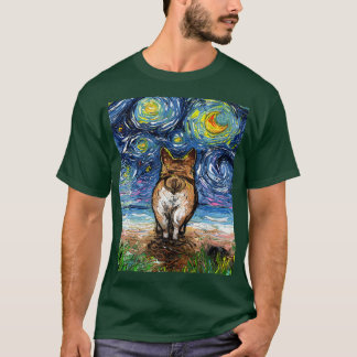 Corgi Hintern am Strand Starry Night Dog Art von A T-Shirt