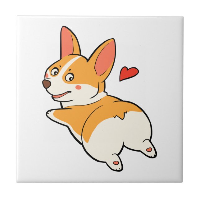 Corgi-Hintern Fliese (Vorderseite)