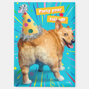 Corgi-Hintern-Geburtstagshut Magnet