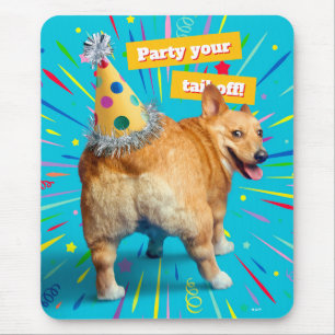 Corgi-Hintern-Geburtstagshut Mousepad