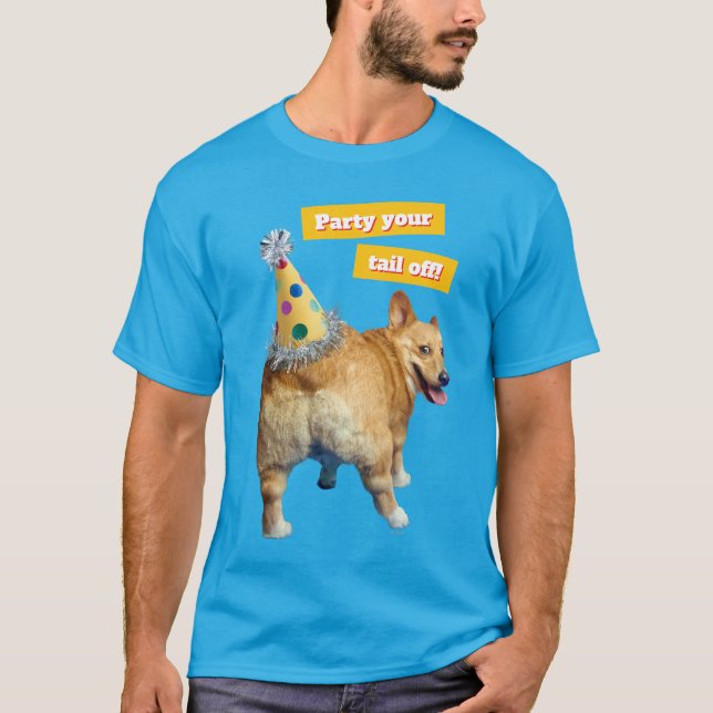 Corgi-Hintern-Geburtstagshut T-Shirt (Vorderseite)