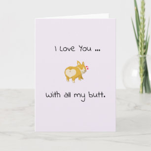 Corgi Hintern Herz süß ich liebe dich lustig Karte
