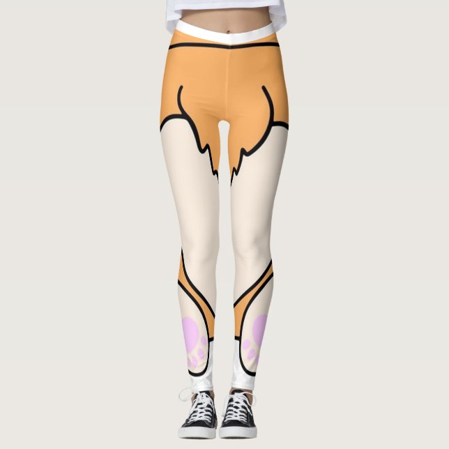 Corgi-Hintern Leggings (Vorderseite)