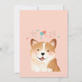 Corgi Hintern Pet Dog Illustration Portrait Dankeskarte