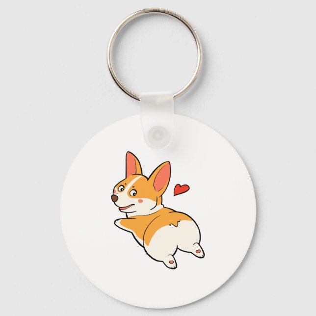 Corgi Hintern Schlüsselanhänger (Vorderseite)