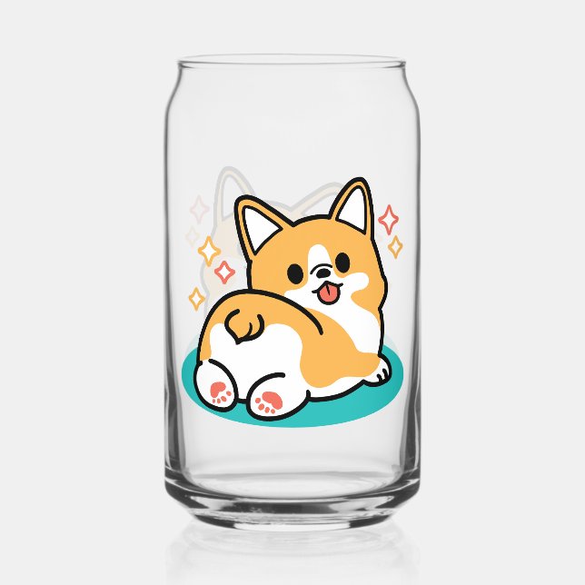 Corgi Hintern und Nickerchen Vibes - Niedlicher Sc Dosenglas (Vorderseite)
