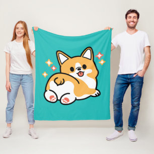 Corgi Hintern und Nickerchen Vibes - Niedlicher Sc Fleecedecke