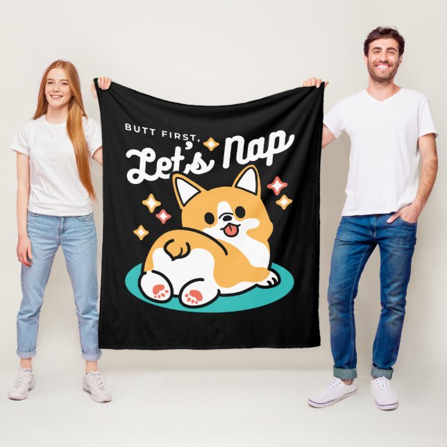 Corgi Hintern und Nickerchen Vibes - Niedlicher Sc Fleecedecke (Beispiel)