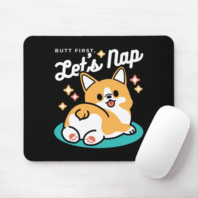 Corgi Hintern und Nickerchen Vibes - Niedlicher Sc Mousepad (Mit Mouse)