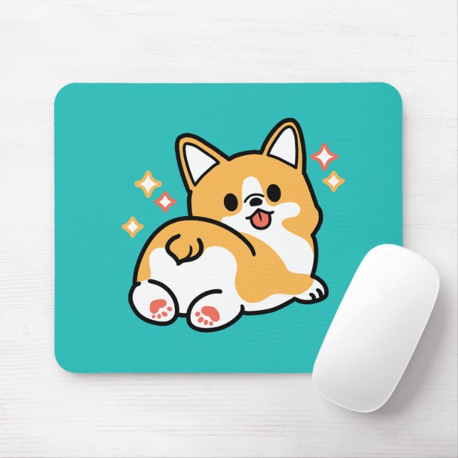 Corgi Hintern und Nickerchen Vibes - Niedlicher Sc Mousepad (Mit Mouse)