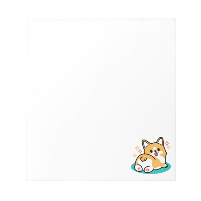 Corgi Hintern und Nickerchen Vibes - Niedlicher Sc Notizblock (Vorderseite)