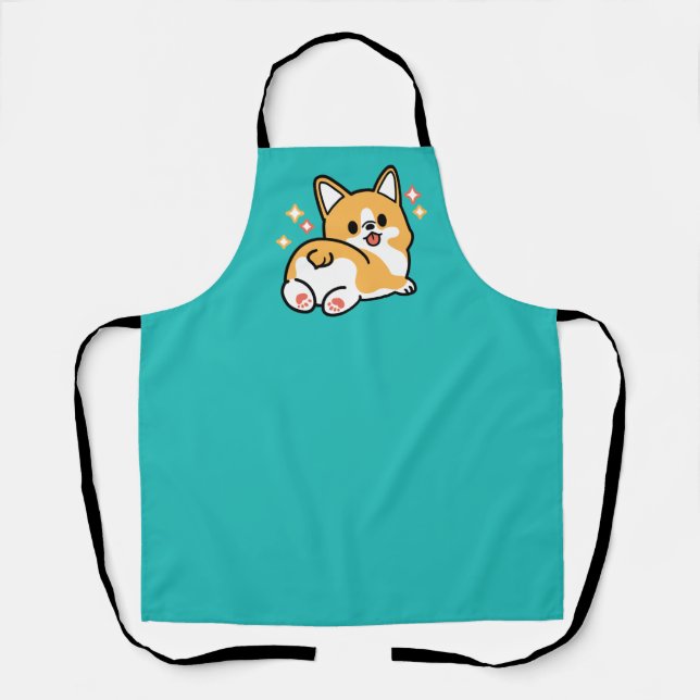 Corgi Hintern und Nickerchen Vibes - Niedlicher Sc Schürze (Vorderseite)