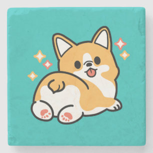 Corgi Hintern und Nickerchen Vibes - Niedlicher Sc Steinuntersetzer