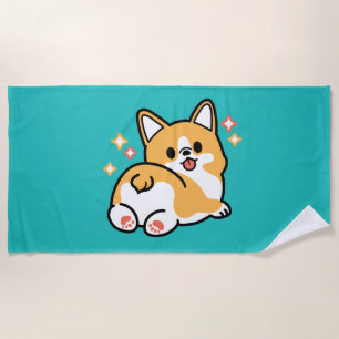 Corgi Hintern und Nickerchen Vibes - Niedlicher Sc Strandtuch