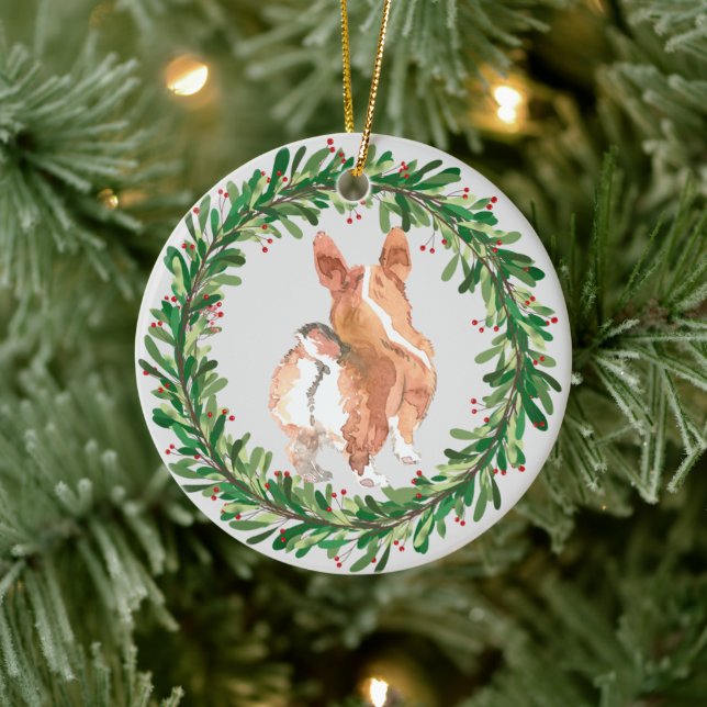 Corgi Hintern Weihnachtslied Keramik Ornament (Baum)