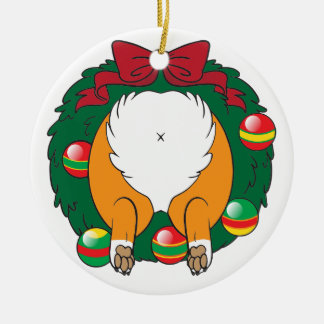 Corgi-HinternWreath Keramik Ornament