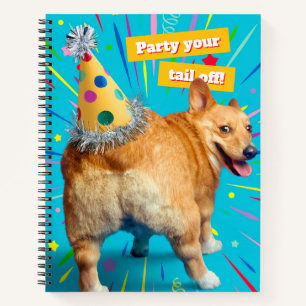 Corgi-Hinterteil-Geburtstagshut Notizbuch