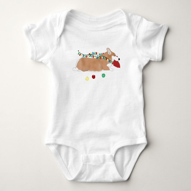 Corgi Holiday Baby Bodysuit Baby Strampler (Vorderseite)