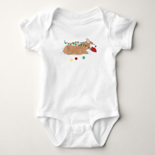 Corgi Holiday Baby Bodysuit Strampler