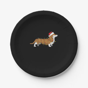 Corgi Holiday Weihnachts Light Essential T - Shirt Pappteller