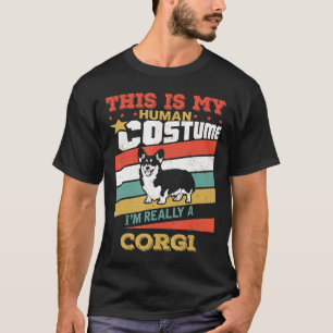 Corgi-Human-Kostüm abgenutztes Vintage-Halloween-T T-Shirt