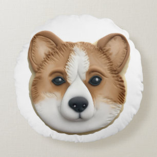 Corgi Hund 3D Inspiriert Rundes Kissen