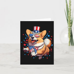 Corgi Hund 4. Juli American USA Flag Patriotic Karte