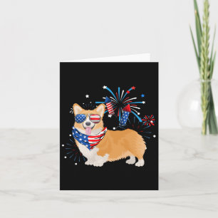 Corgi Hund American USA Flag 4. Juli Männer Frauen Karte
