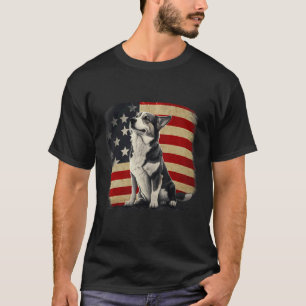 Corgi Hund Amerikanische USA-Flagge Patriotisch 4. T-Shirt