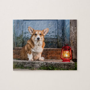 Corgi Hund auf dem Stoop Puzzle