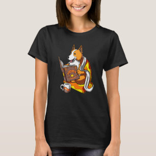 Corgi-Hund Buch Lesende Haustier Nerd Mädchen Jung T-Shirt
