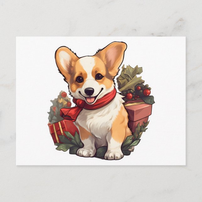 Corgi Hund Frohe Weihnachten und glückliches Neues (Vorderseite)
