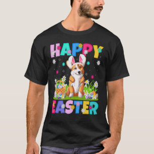 Corgi Hund Fröhlicher Osterhase Corgi Ostersonntag T-Shirt
