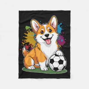Corgi-Hund Fußball Byll Sportteam Tier Fleecedecke