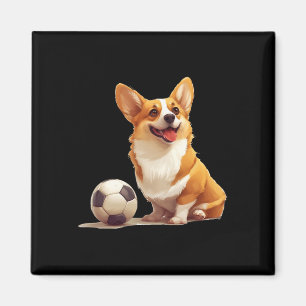 Corgi-Hund Fußball Sportteam Tier Männer Frauen Magnet