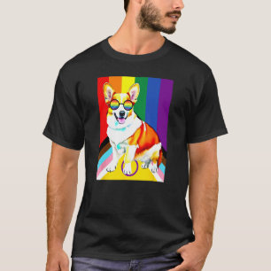 Corgi Hund Gay Pride LGBTQ Regenbogenflagge und So T-Shirt