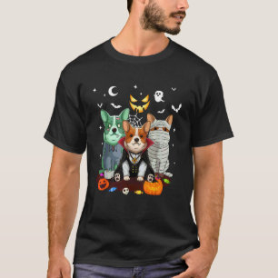 Corgi-Hund-Geist-Hexe-Kürbis-Halloween-Kostüm tun T-Shirt