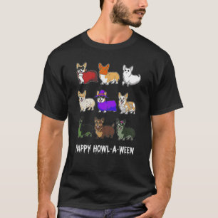 Corgi Hund Halloween Frohes Heulen O Ween T-Shirt