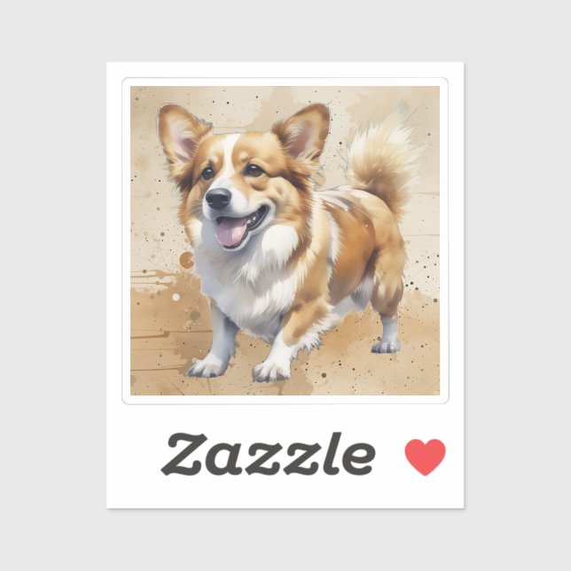 Corgi-Hund Haustier Tier Aufkleber (Blatt)