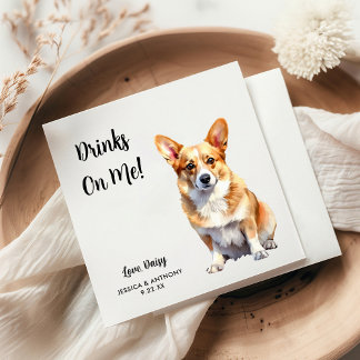 Corgi-Hund-Hochzeit Serviette