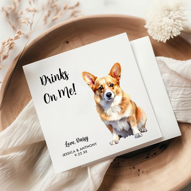 Corgi-Hund-Hochzeit  Serviette (Von Creator hochgeladen)