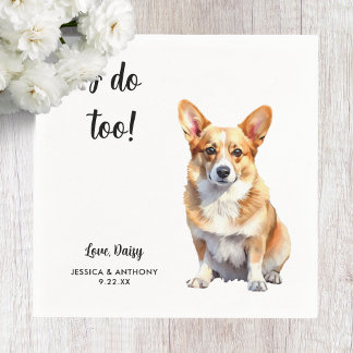 Corgi-Hund-Hochzeit Serviette