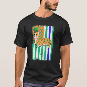 Corgi Hund Irisch Usa Flagge Polizist Cop St Pat T-Shirt