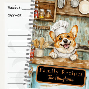 Corgi-Hund-Koch Spiral-Rezeptbuch Notizbuch