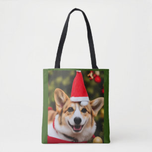 Corgi Hund lächelt Weihnachtsspass