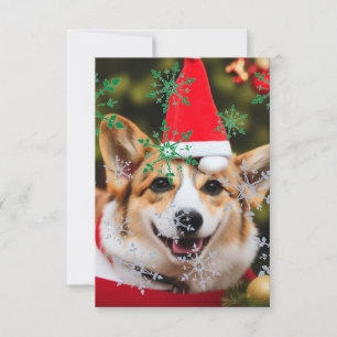 Corgi Hund lächelt Weihnachtsspass Dankeskarte