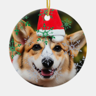 Corgi Hund lächelt Weihnachtsspass Keramik Ornament